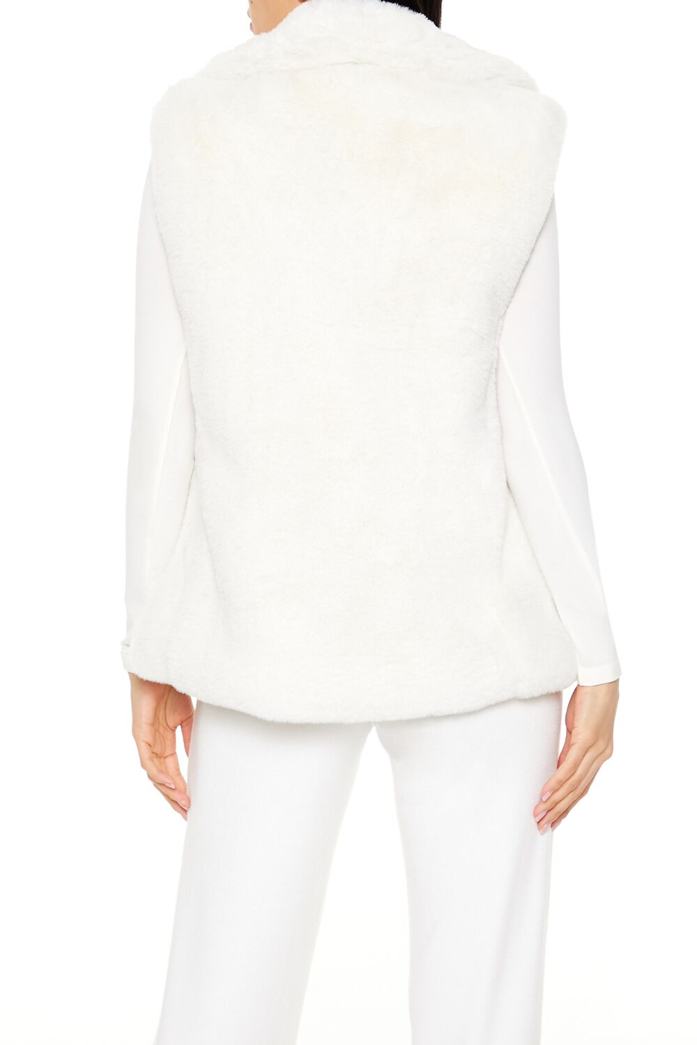  Forever 21 Notched Faux Fur Vest - blossom - Bonton