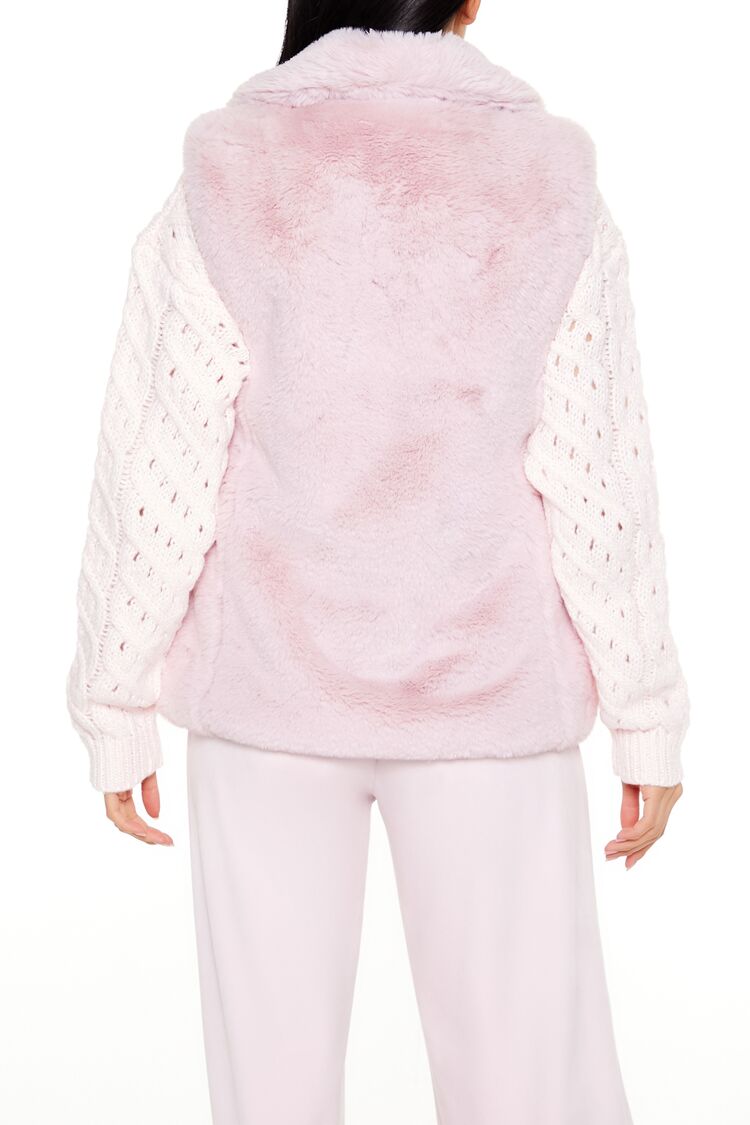  Forever 21 Notched Faux Fur Vest - blossom - Bonton