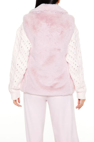 Notched Faux Fur Vest