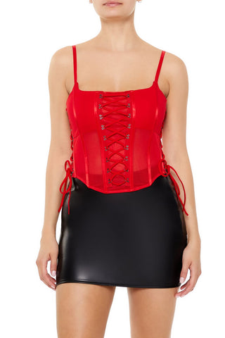 Sheer Mesh Corset Cami