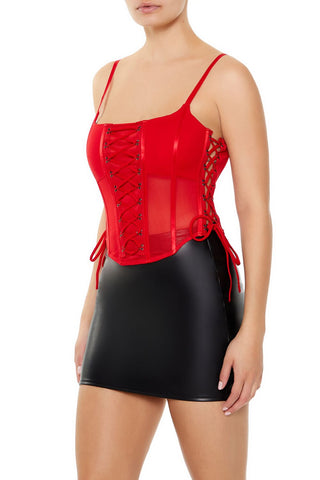 Sheer Mesh Corset Cami