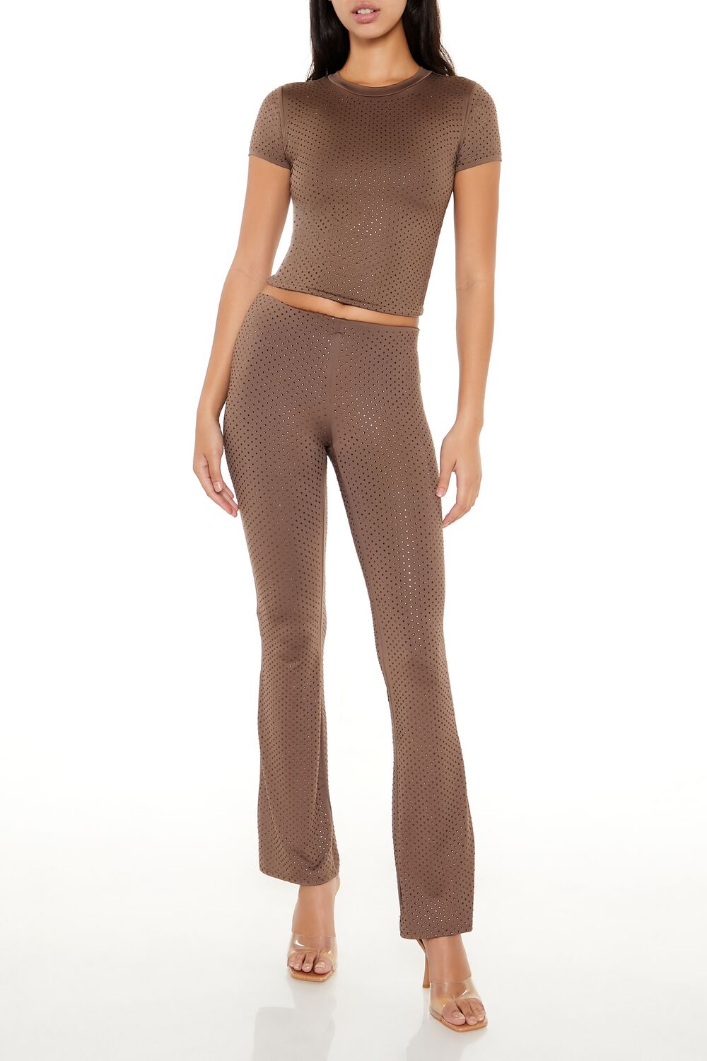  Forever 21 Contour Sculpt Rhinestone Tee - black - Bonton