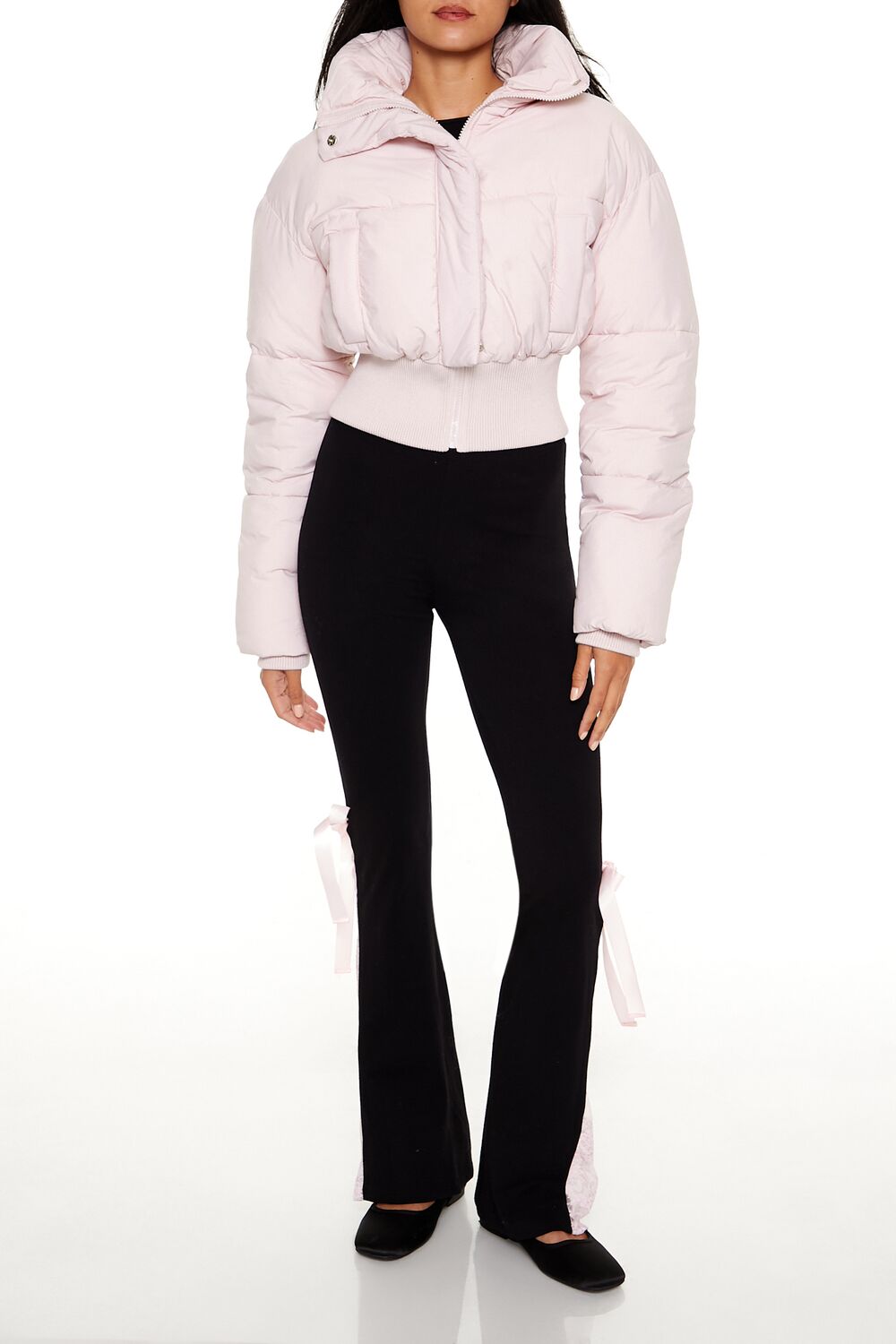  Forever 21 Quilted Cropped Puffer Jacket - blossom - Bonton