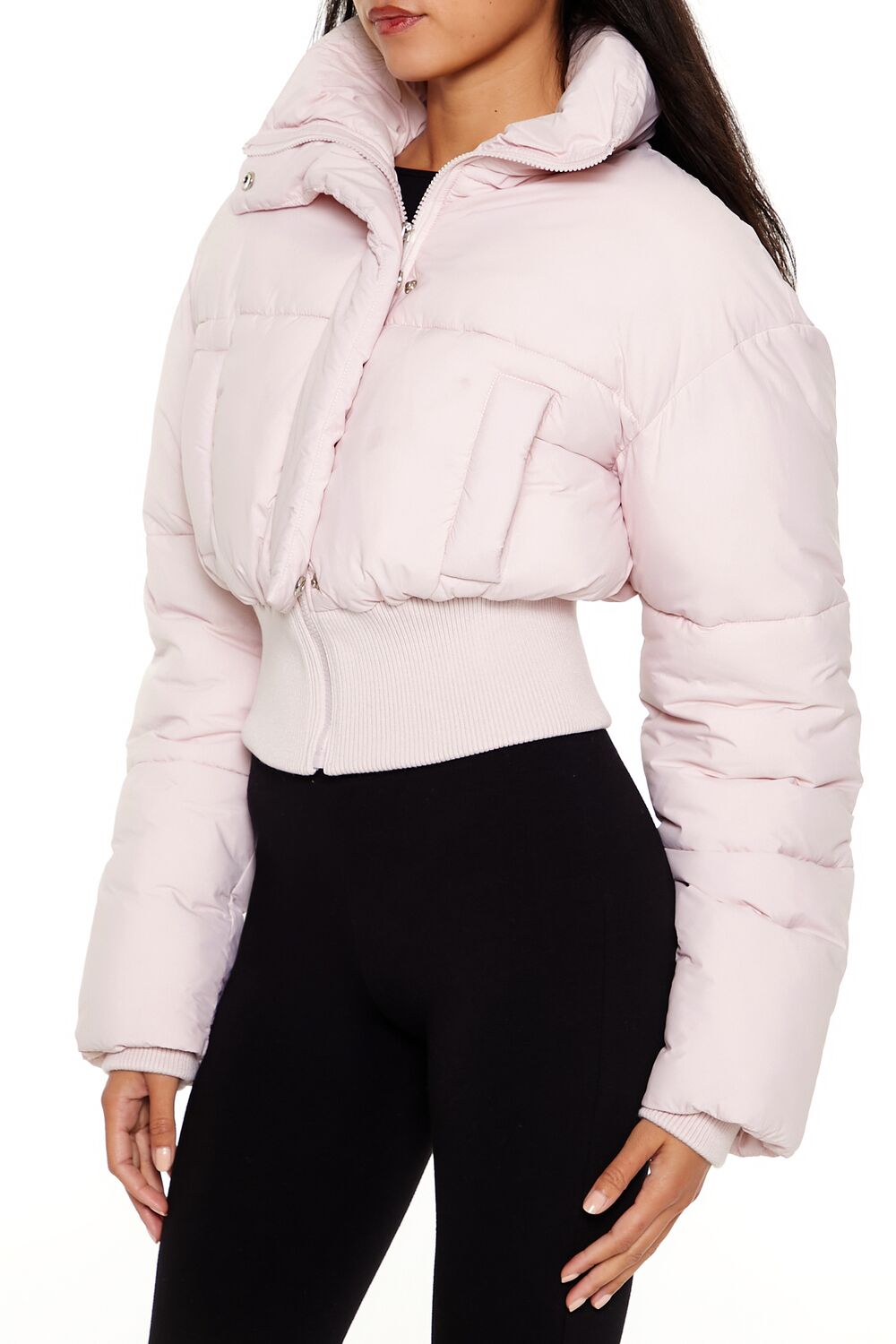  Forever 21 Quilted Cropped Puffer Jacket - blossom - Bonton