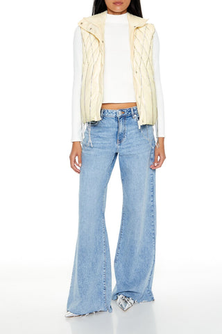 Quilted Rhinestone Fringe Vest