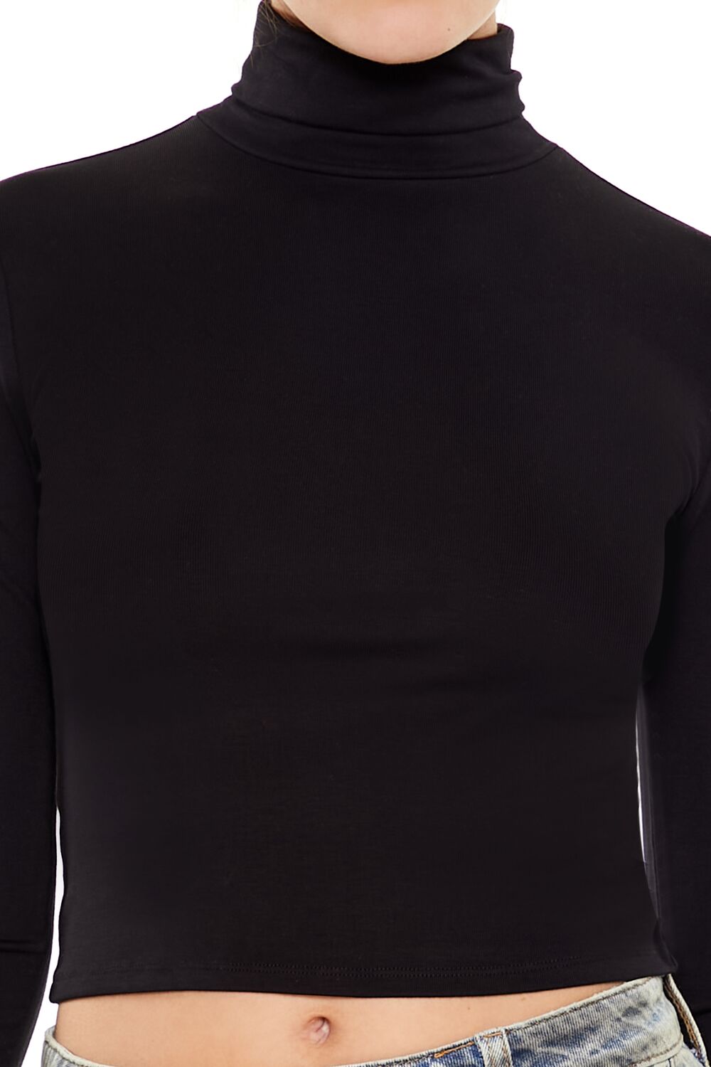  Forever 21 Turtleneck Crop Top - black - Bonton
