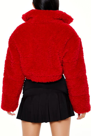 Cropped Faux Shearling Jacket