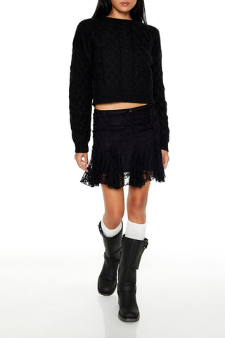 Cable & Honeycomb Knit Sweater