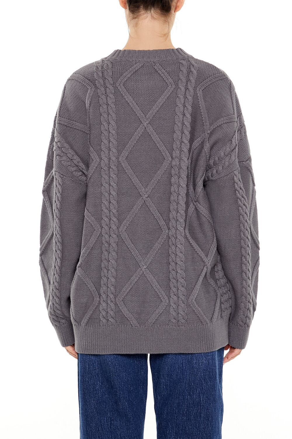  Forever 21 Cable Knit Sweater - dark grey - Bonton