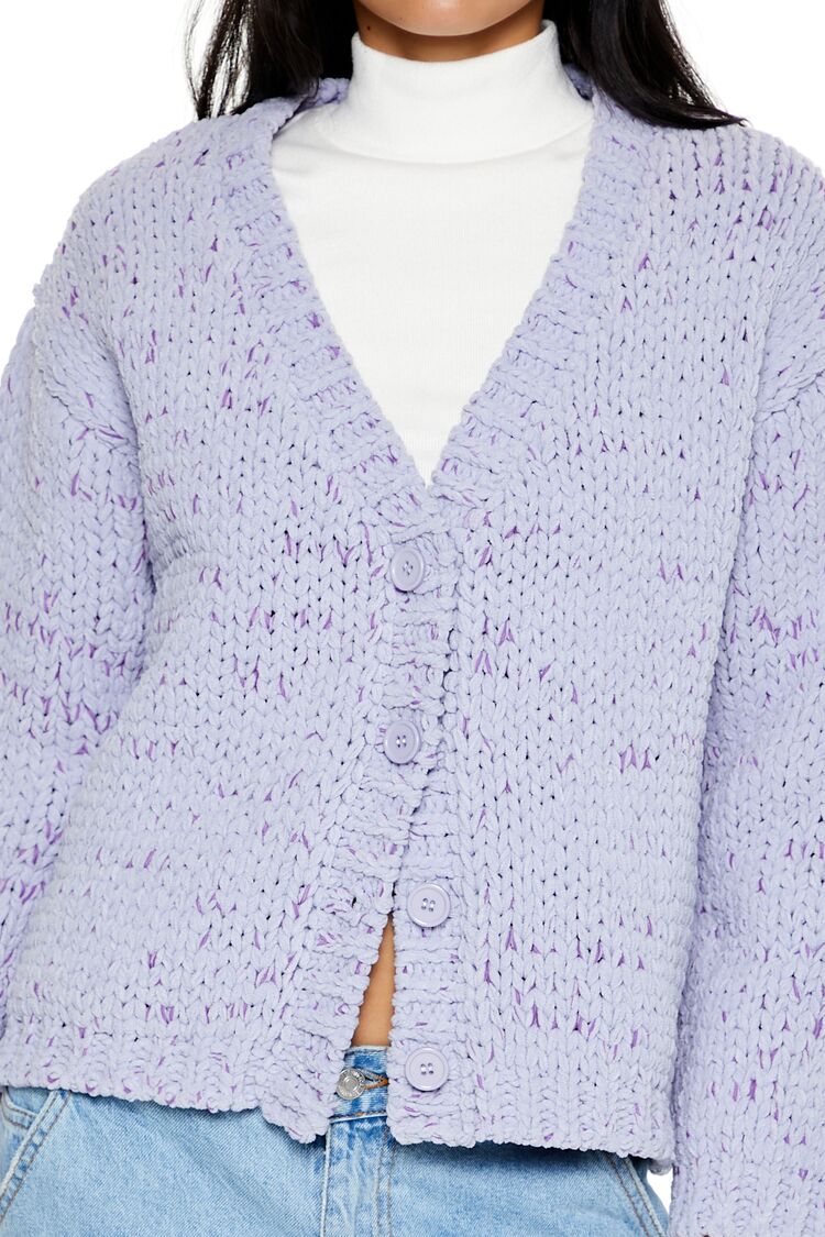  Forever 21 Marled Cardigan Sweater - purple multi - Bonton