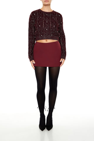 Glitter Knit Rhinestone Sweater