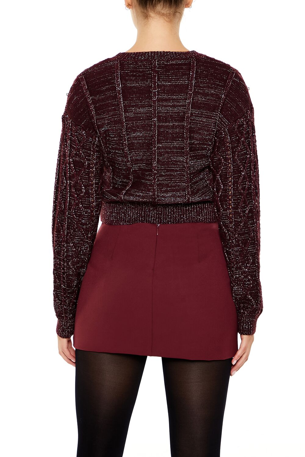  Forever 21 Glitter Knit Rhinestone Sweater - dark blue - Bonton