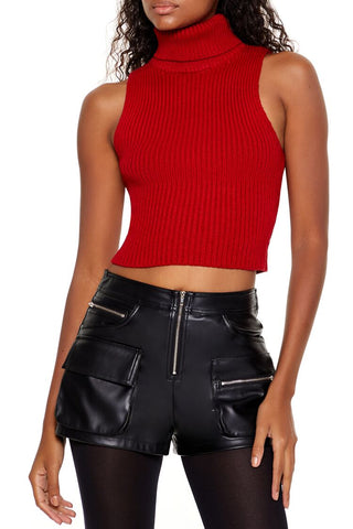 Turtleneck Sweater-Knit Tank Top