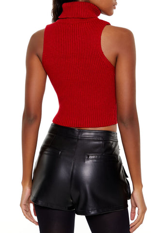 Turtleneck Sweater-Knit Tank Top