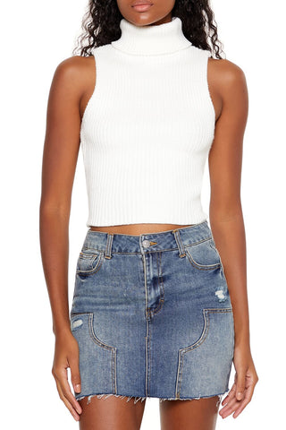 Turtleneck Sweater-Knit Tank Top