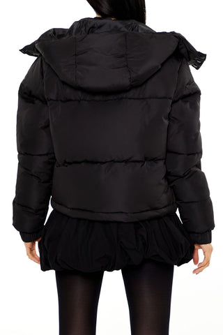 Hooded Drawstring Puffer Jacket