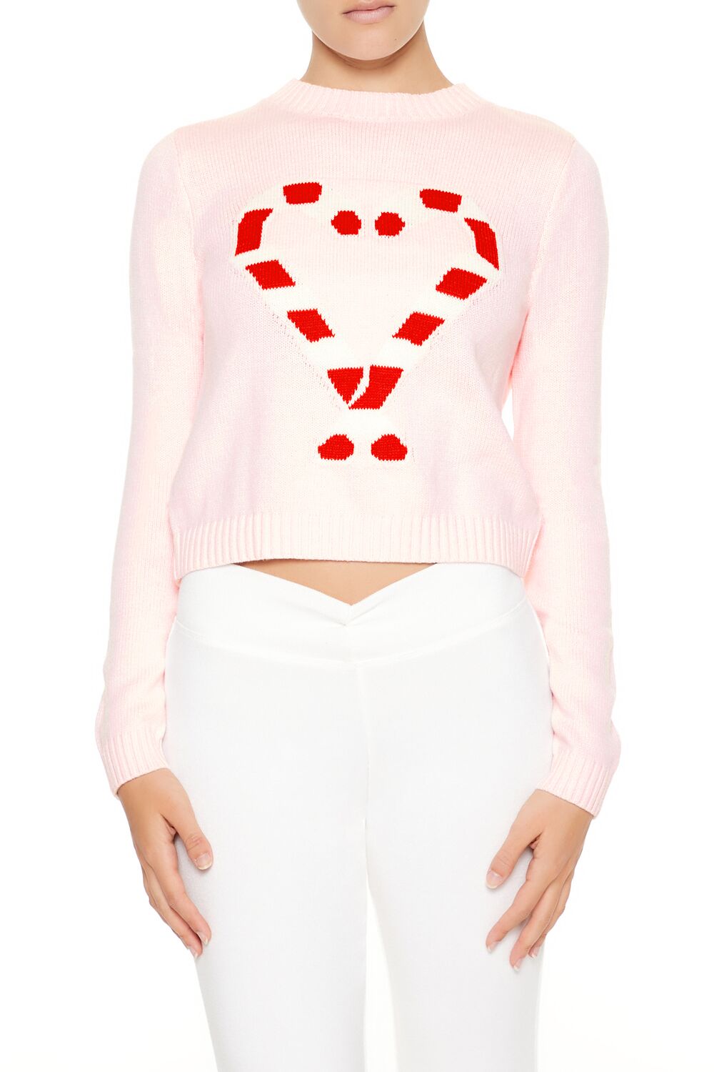  Forever 21 Candy Cane Graphic Sweater - pink multi - Bonton