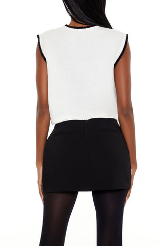 Cropped Bow Sweater Vest