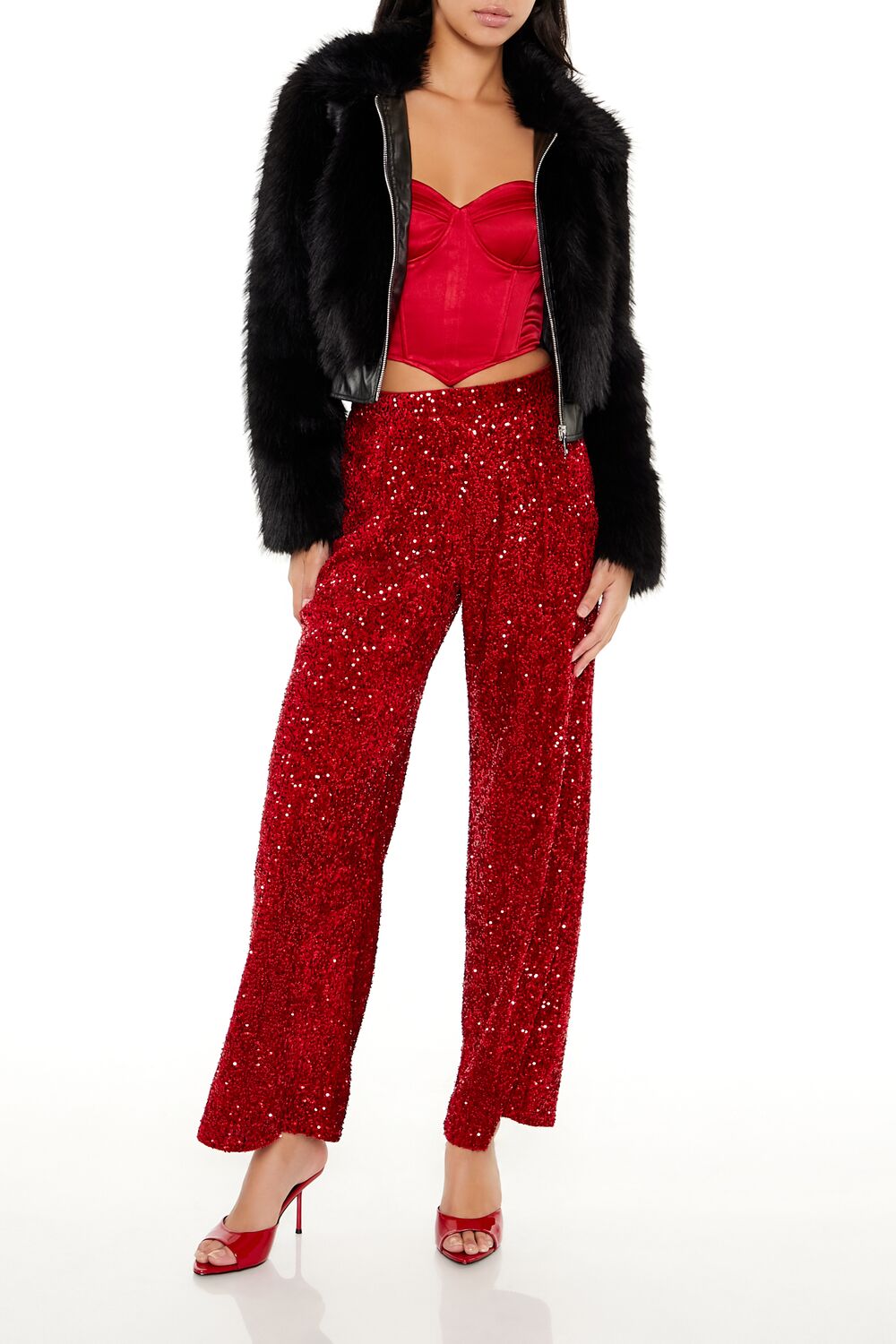  Forever 21 Satin Sweetheart Tube Top - dark red - Bonton