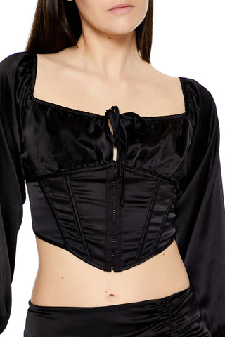 Satin Corset Crop Top