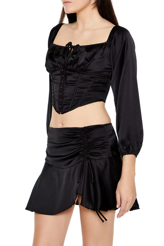 Satin Corset Crop Top