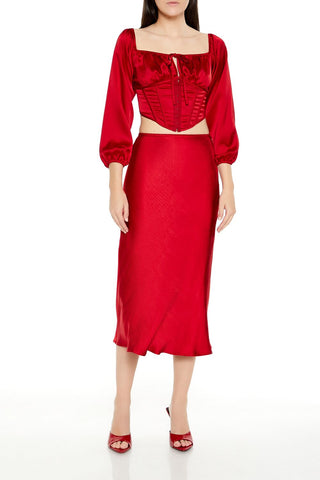 Satin Corset Crop Top