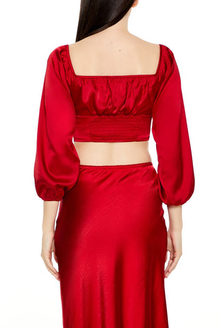 Satin Corset Crop Top