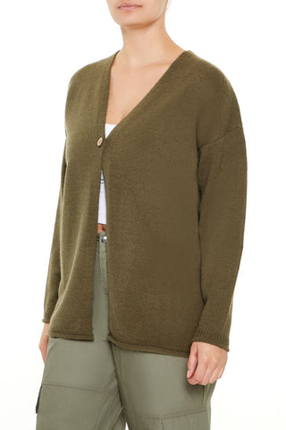 Split-Hem Cardigan Sweater