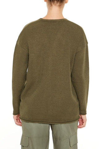 Split-Hem Cardigan Sweater