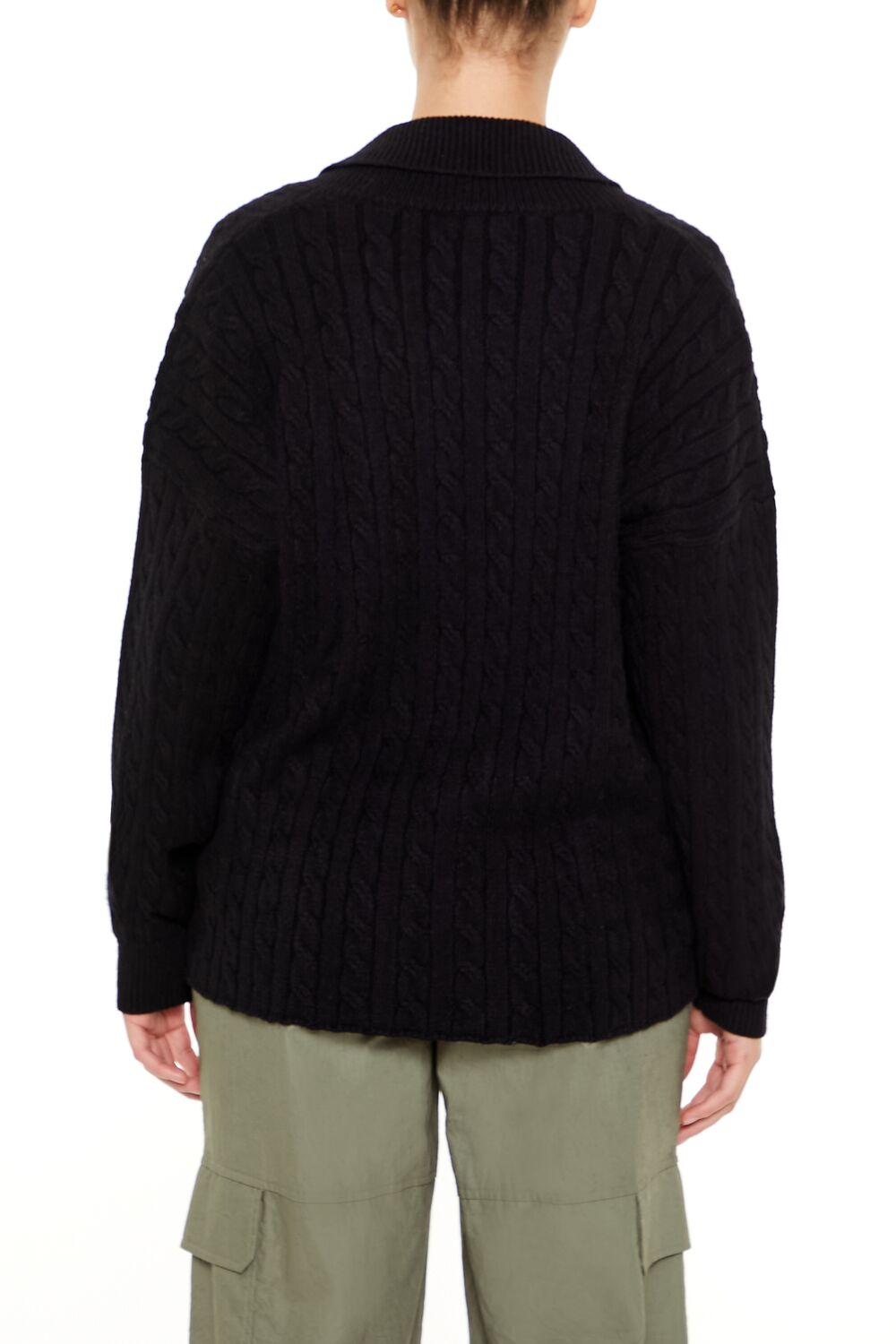  Forever 21 Double-Breasted Cardigan Sweater - black - Bonton