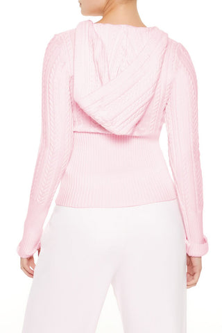 Hooded Cable Knit Sweater