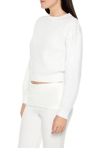 Cropped Drop-Sleeve Sweater