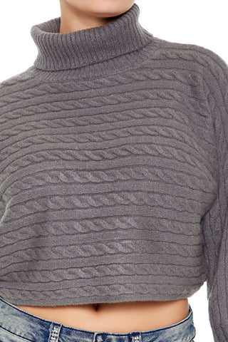 Cable Knit Turtleneck Sweater