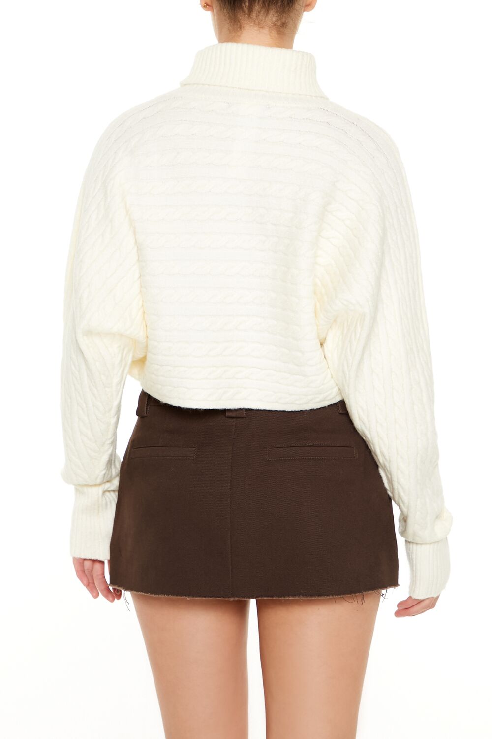  Forever 21 Cable Knit Turtleneck Sweater - dark grey - Bonton