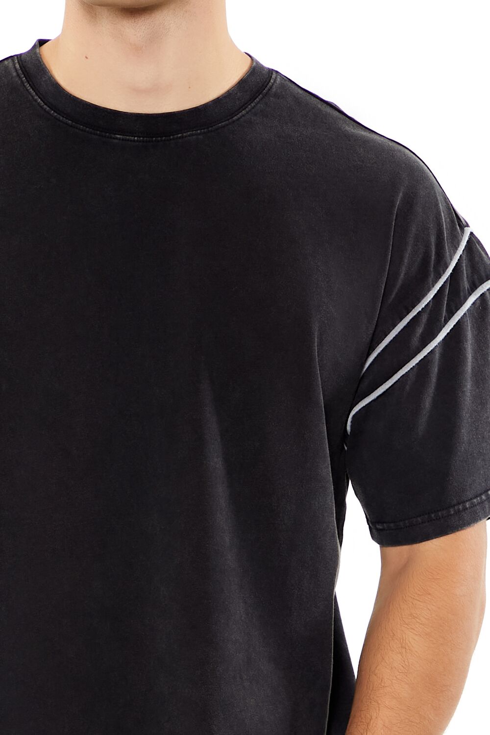  Forever 21 Two-Tone Mineral Wash Tee - black grey - Bonton