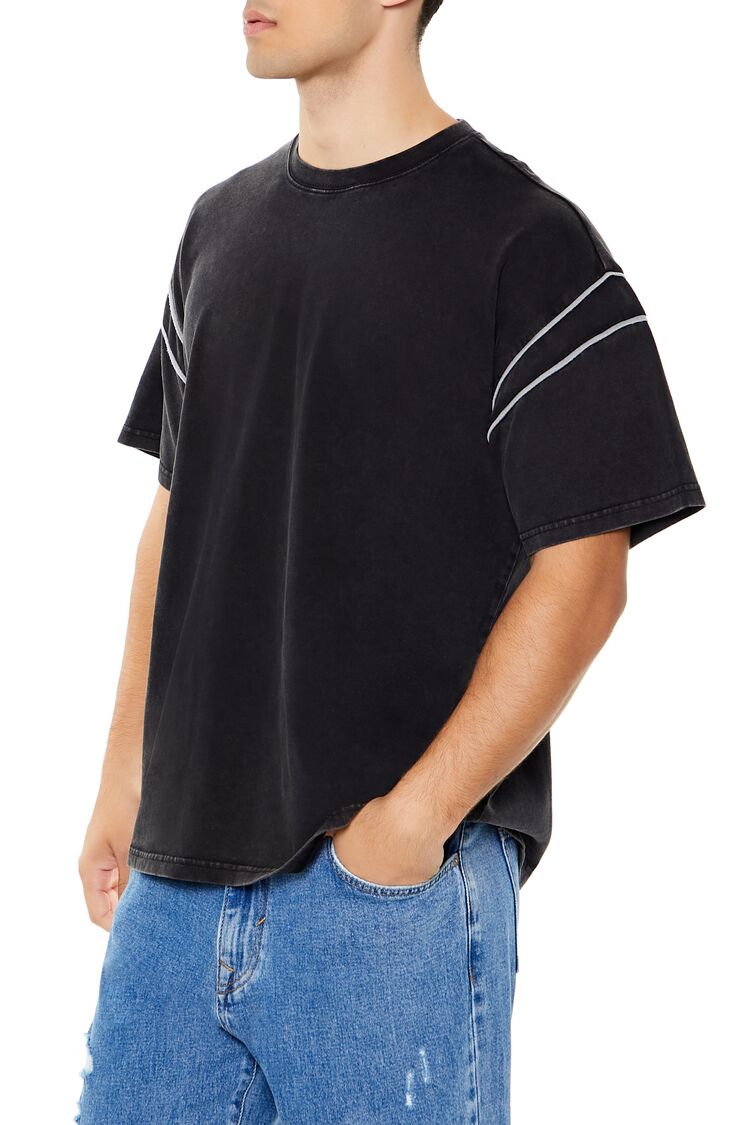  Forever 21 Two-Tone Mineral Wash Tee - black grey - Bonton