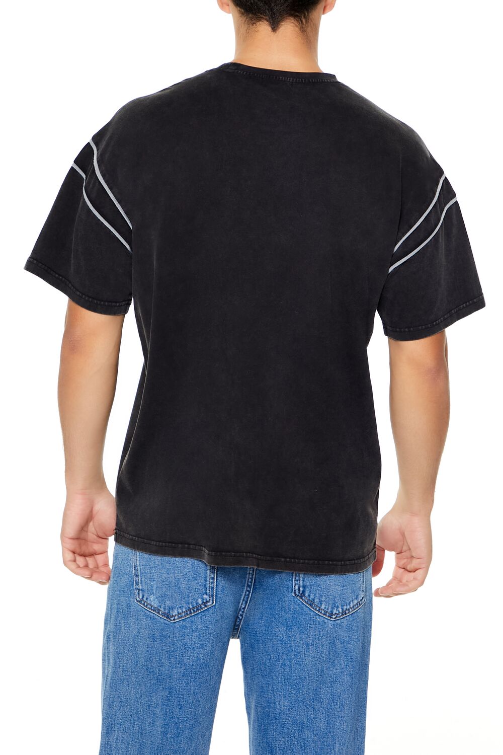  Forever 21 Two-Tone Mineral Wash Tee - black grey - Bonton