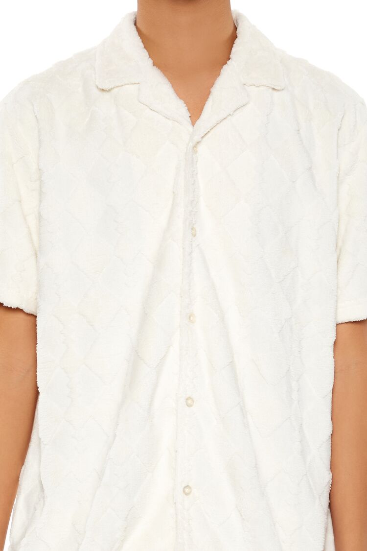  Forever 21 Plush Lattice Shirt - cream - Bonton