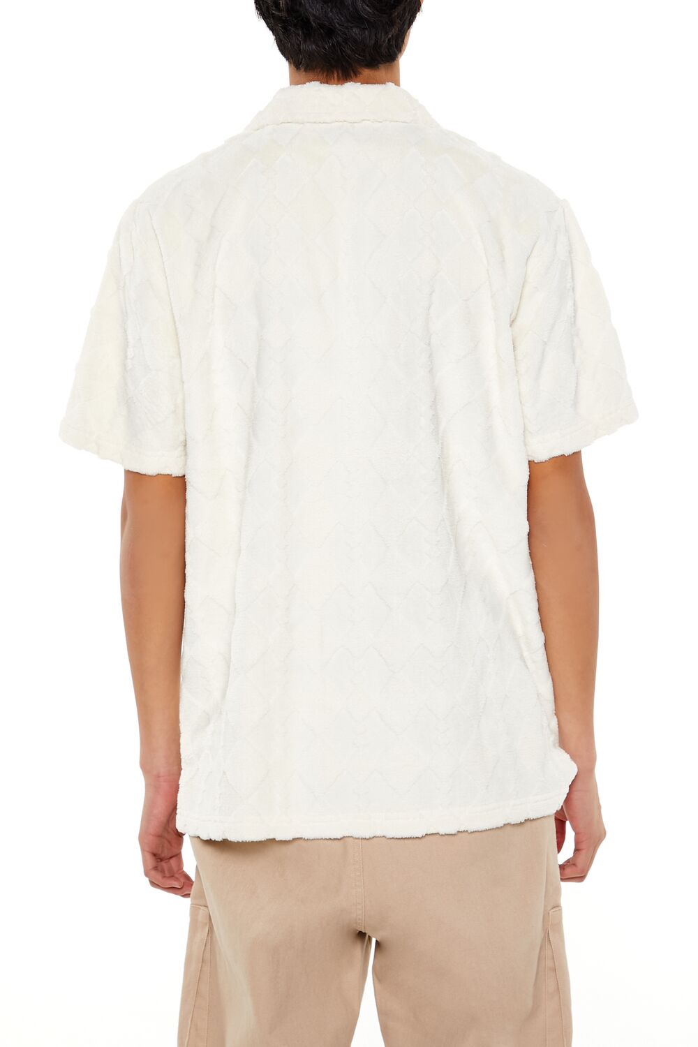  Forever 21 Plush Lattice Shirt - cream - Bonton