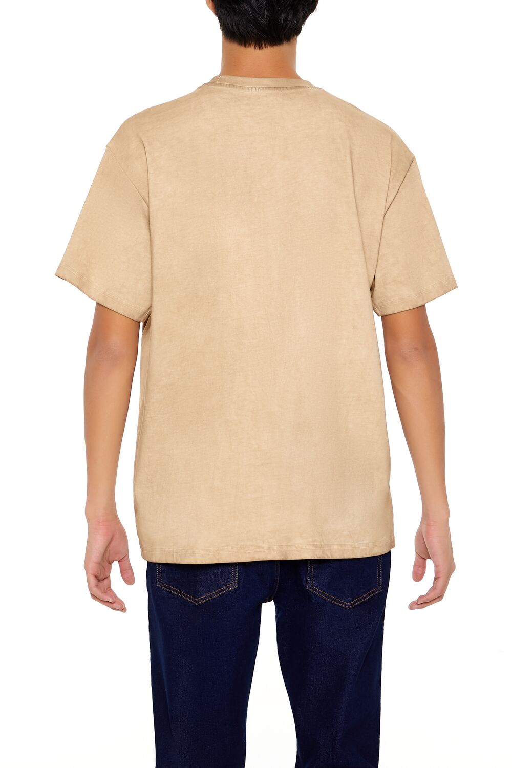  Forever 21 Washed Shoulder-Panel Tee - camel - Bonton