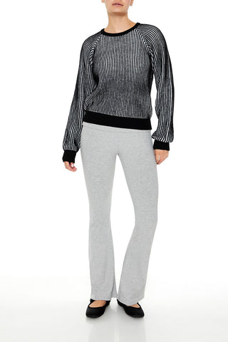 Striped Ribbed Knit Sweater