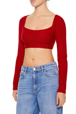 Super Cropped Sweater-Knit Top