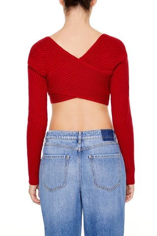 Super Cropped Sweater-Knit Top
