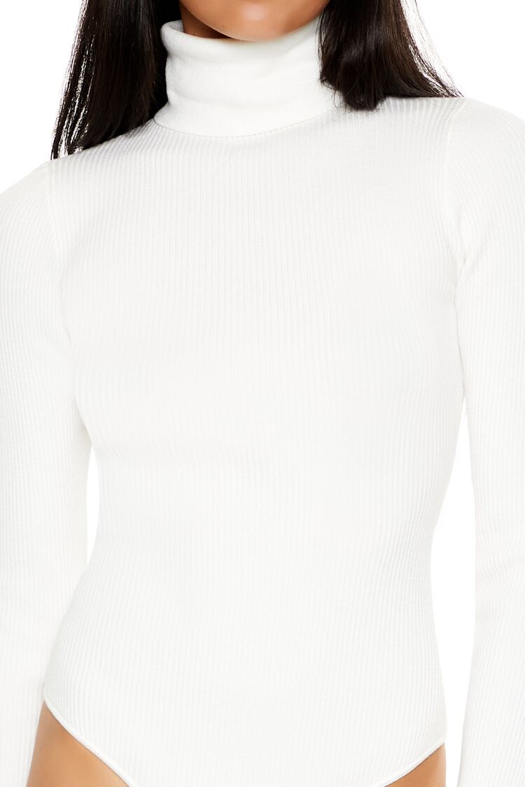  Forever 21 Sweater-Knit Turtleneck Bodysuit - dark grey - Bonton