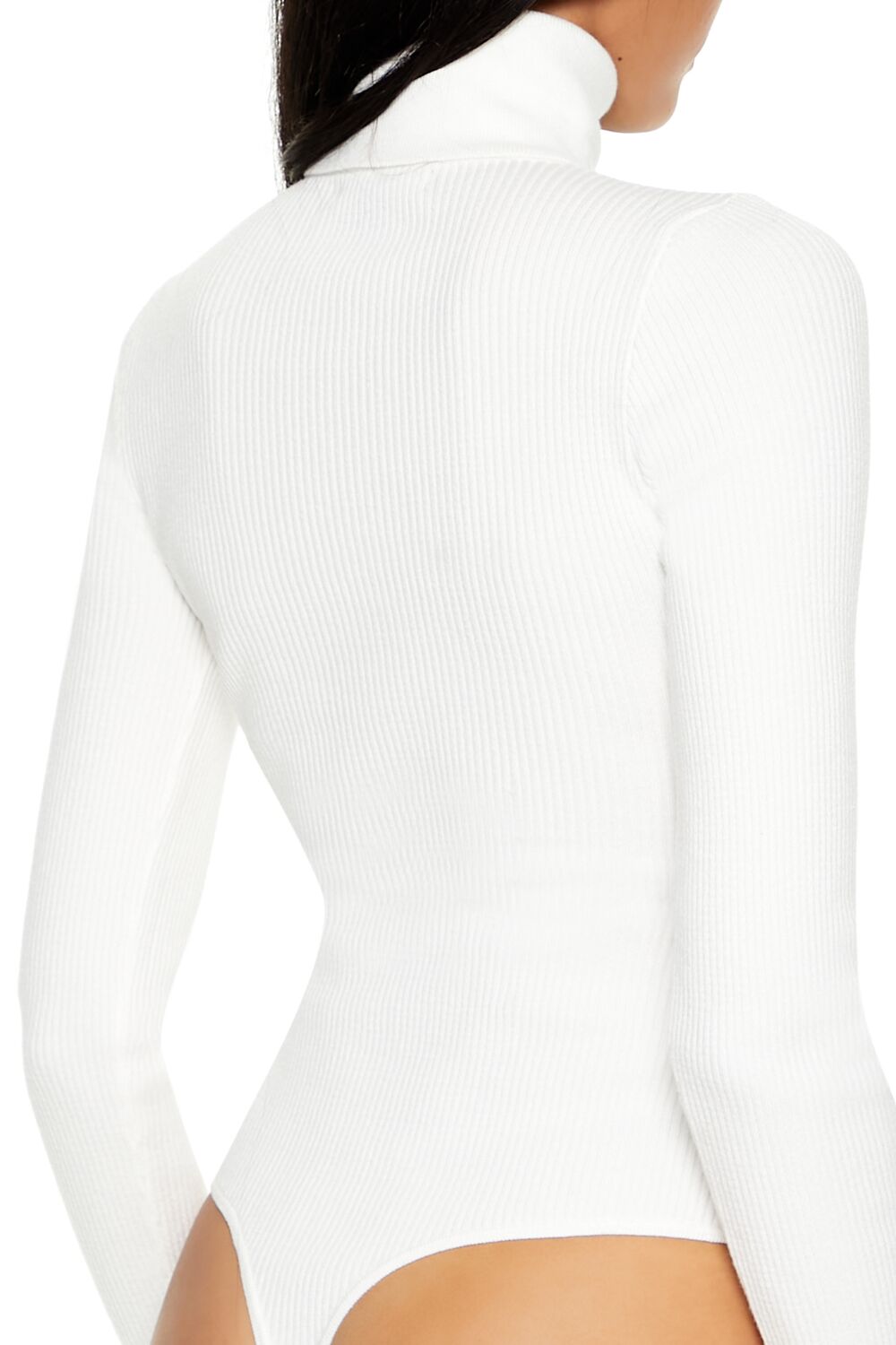  Forever 21 Sweater-Knit Turtleneck Bodysuit - dark grey - Bonton