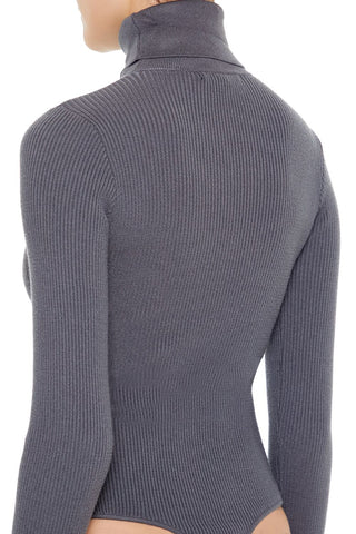 Sweater-Knit Turtleneck Bodysuit