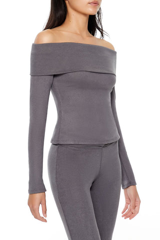 Foldover Off-the-Shoulder Top