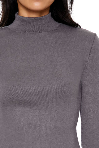 Cropped Mock Neck Top