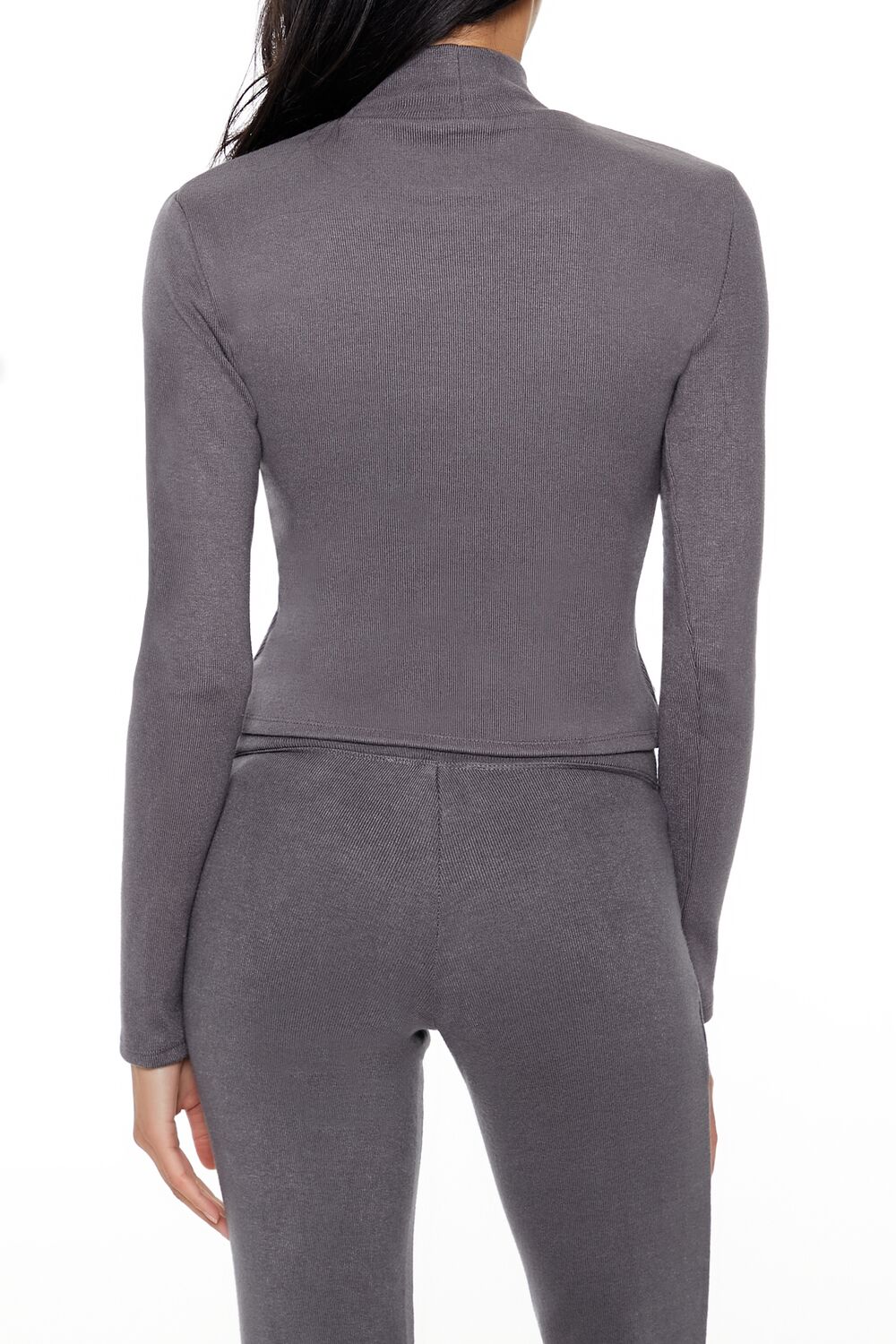  Forever 21 Cropped Mock Neck Top - grey - Bonton