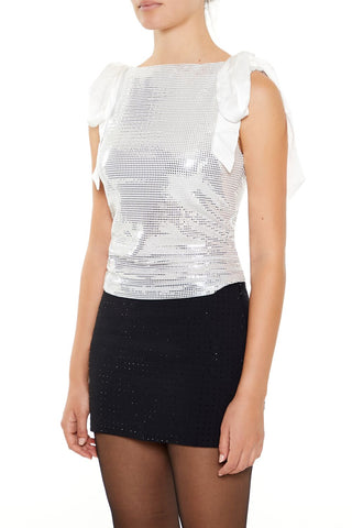 Sequin Bow Crop Top